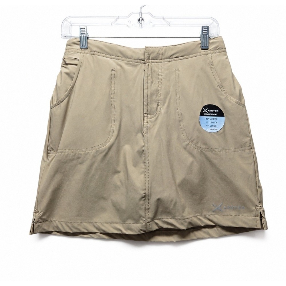 Arctix Skort Small Khaki Tan Hiking Active Outdoor Athletic Skirt 17" Pocket